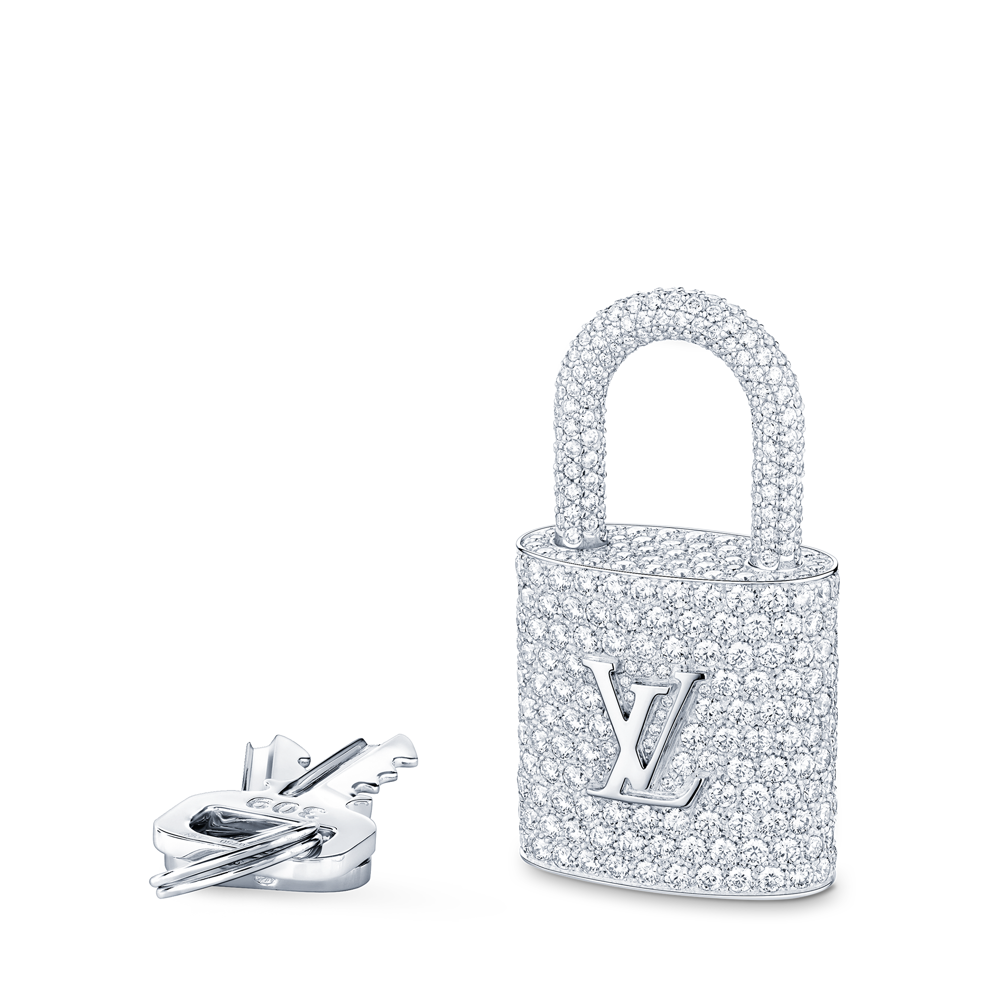 LOCKIT BAG PADLOCK, WHITE GOLD AND DIAMONDS - Categories | LOUIS